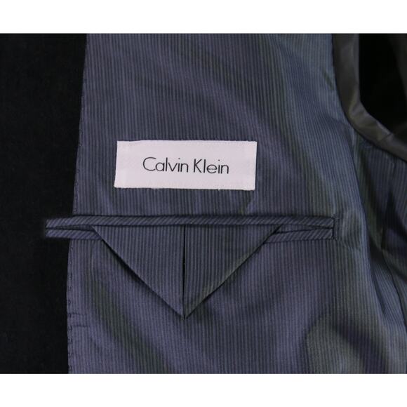 Calvin Klein Charcoal Gray Velvet Smoking Blazer Jacket Formal 38R - Picture 8 of 9